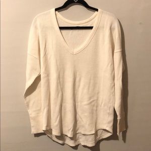 Abercrombie Ivory Waffle Knit Tee